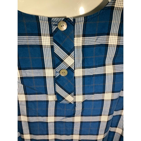 J. jill plaid high low side slit blouse 3/4 sleeves - Picture 2 of 3